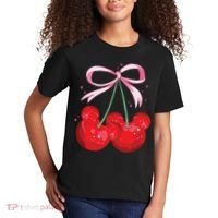Coquette Cherry Mouse Ears Bow Princess Theme Park Kids T-Shirt thumb 2