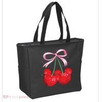 Coquette Cherry Mouse Ears Bow Princess Theme Park Tote Bag thumb 2