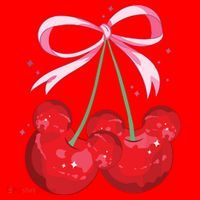 Coquette Cherry Mouse Ears Bow Princess Theme Park Santa Hat thumb 1