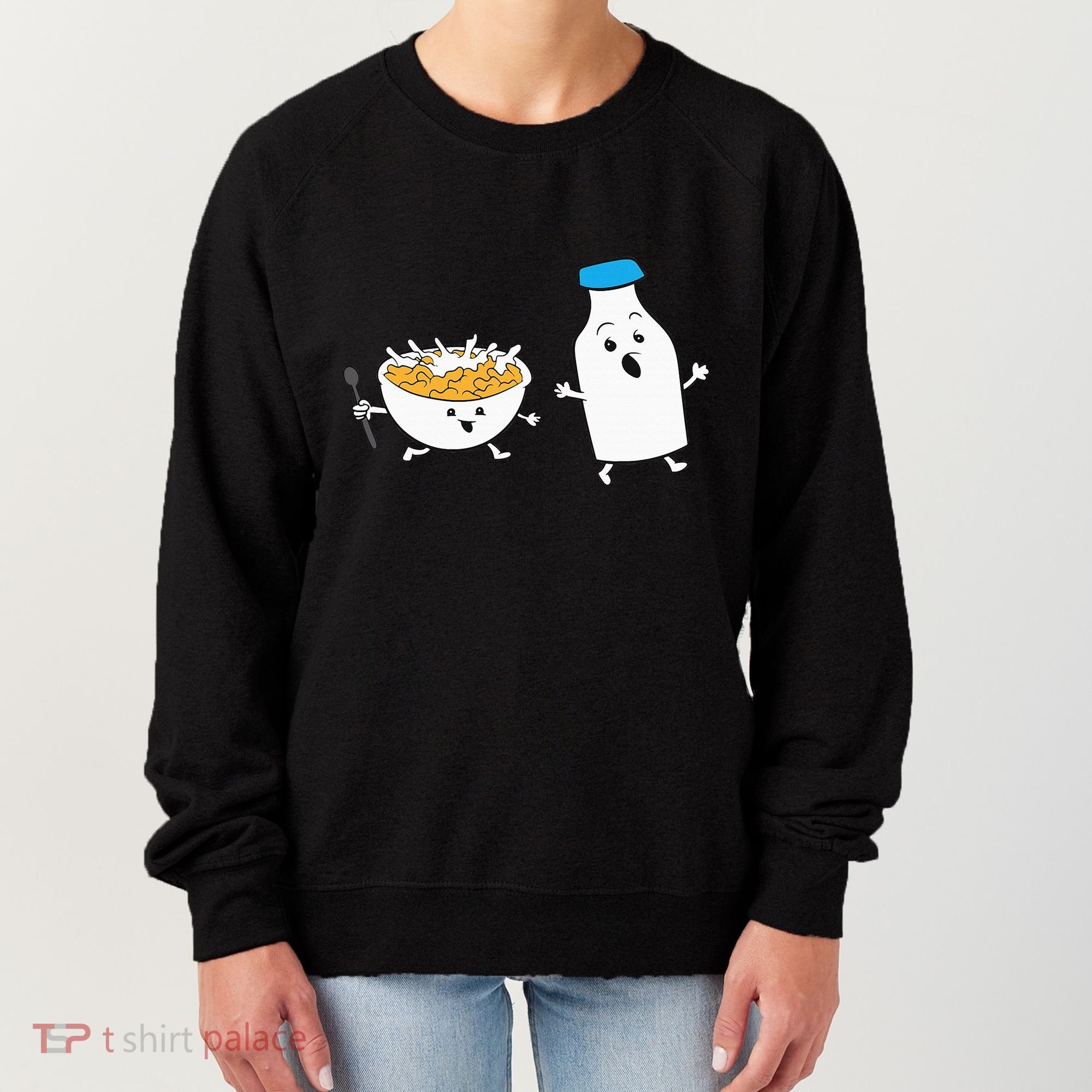 Cereal Chasing Milk Cornflakes Breakfast Cereal Women's Sweatshirt