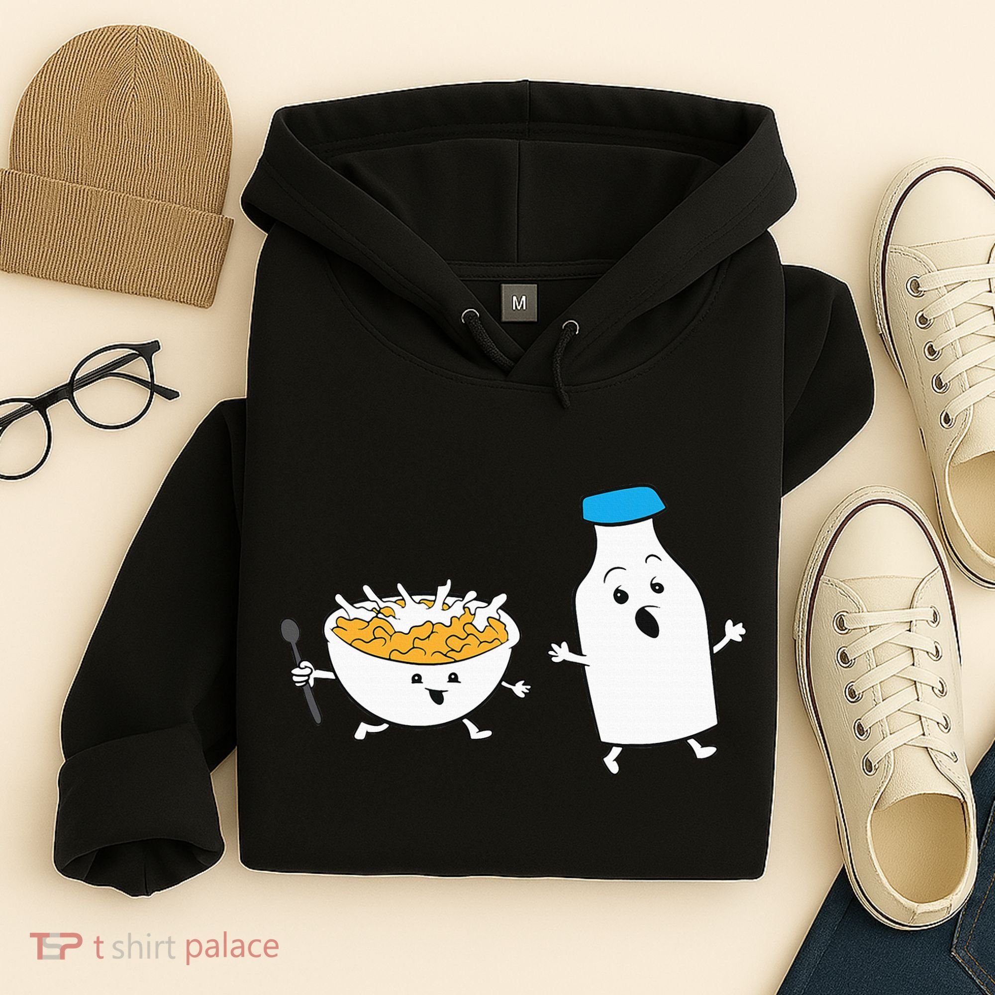 Cereal Chasing Milk Cornflakes Breakfast Cereal Hoodie