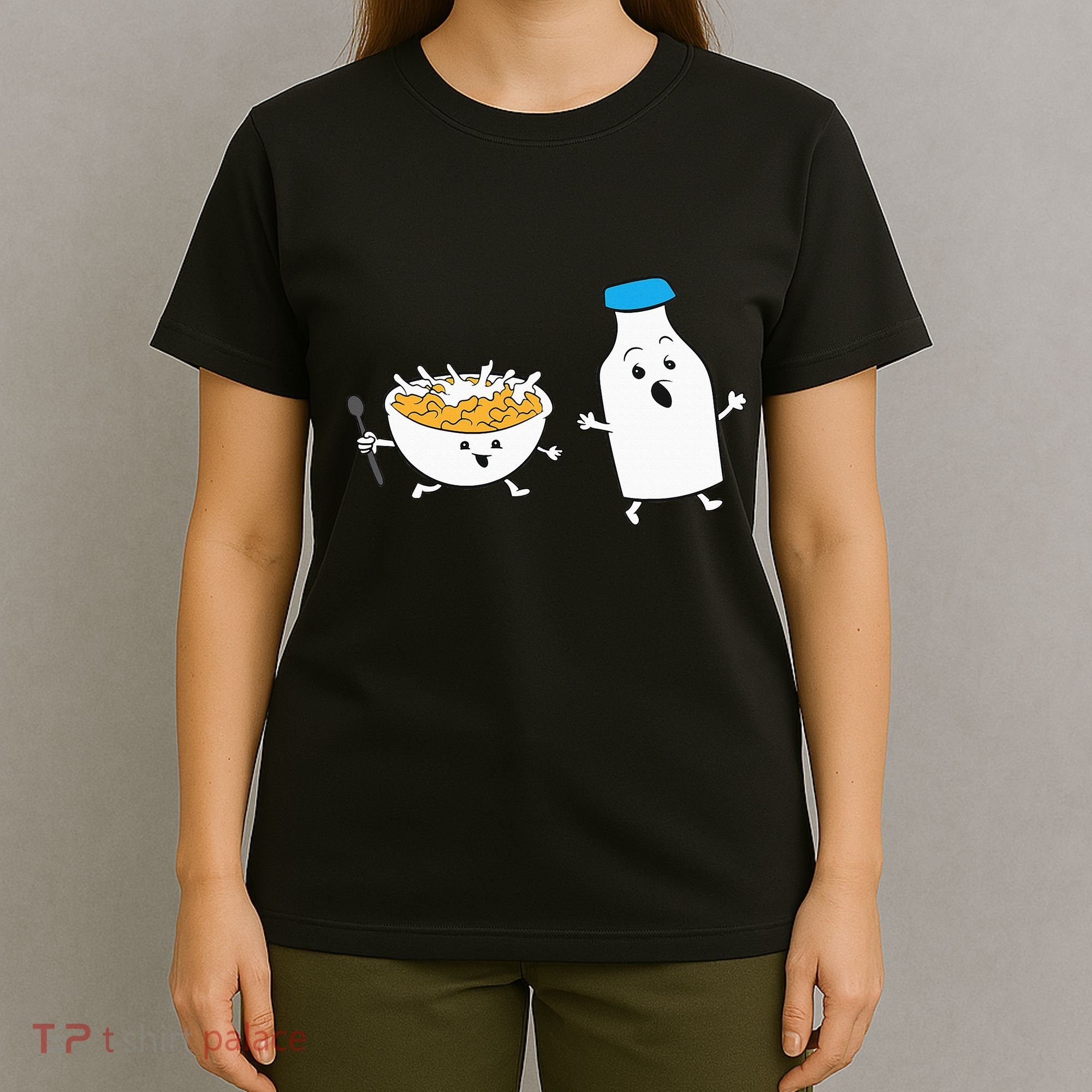 Cereal Chasing Milk Cornflakes Breakfast Cereal T-Shirt