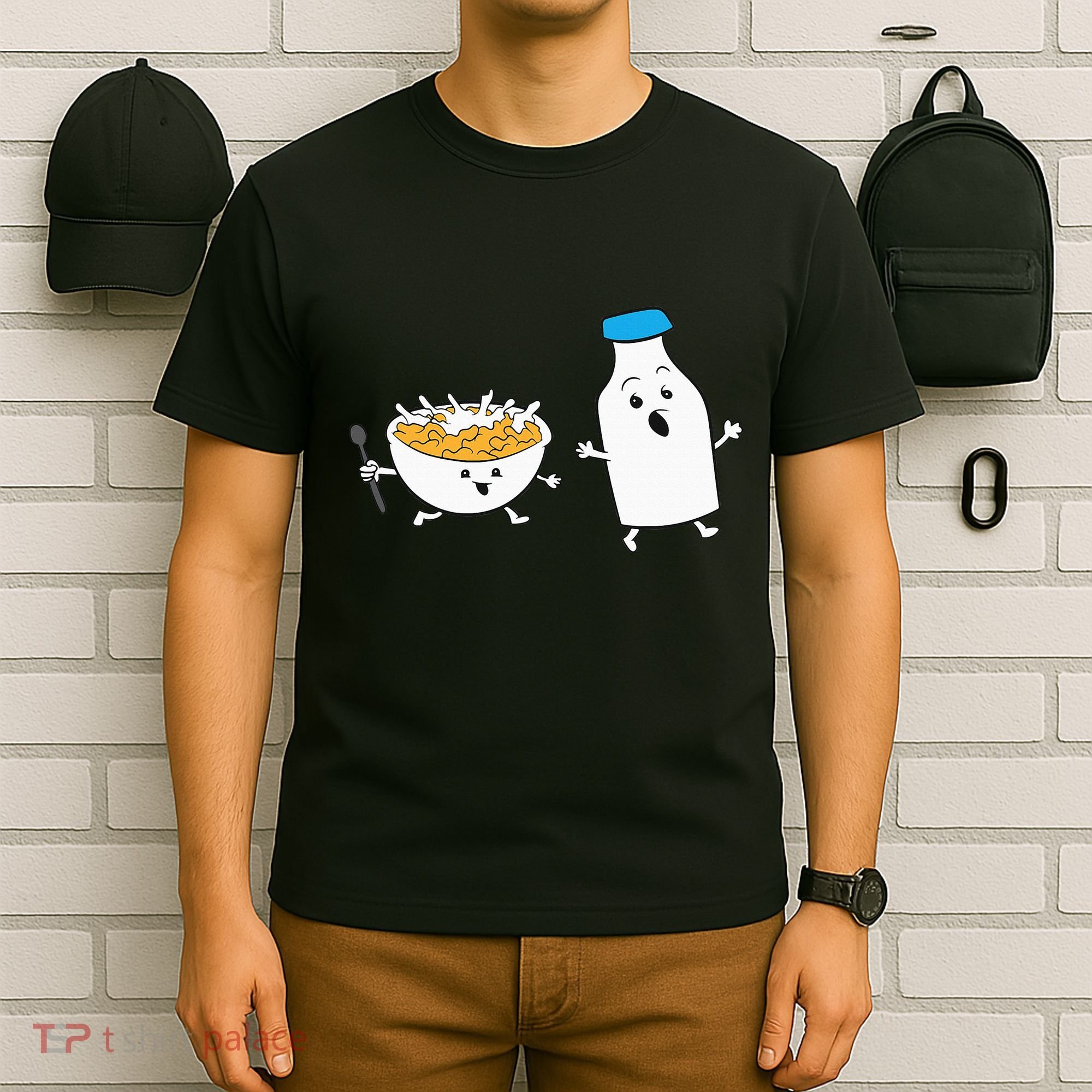 Cereal Chasing Milk Cornflakes Breakfast Cereal T-Shirt