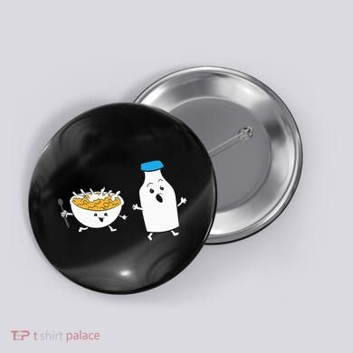 Cereal Chasing Milk Cornflakes Breakfast Cereal Button