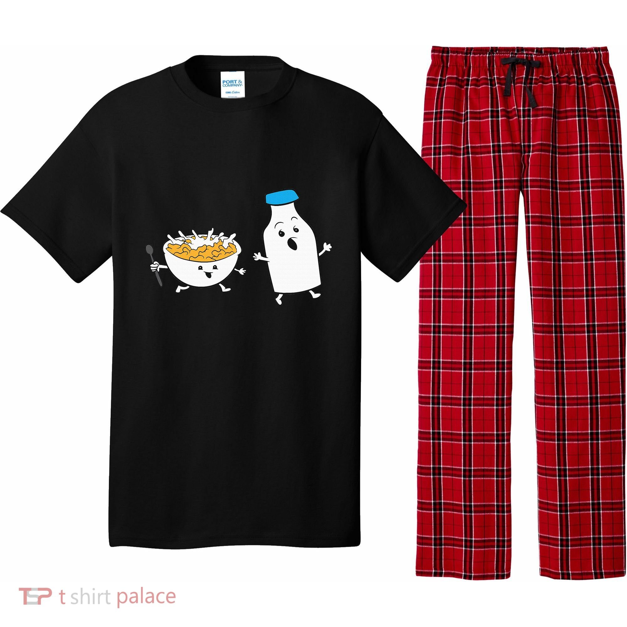 Cereal Chasing Milk Cornflakes Breakfast Cereal Pajama Set