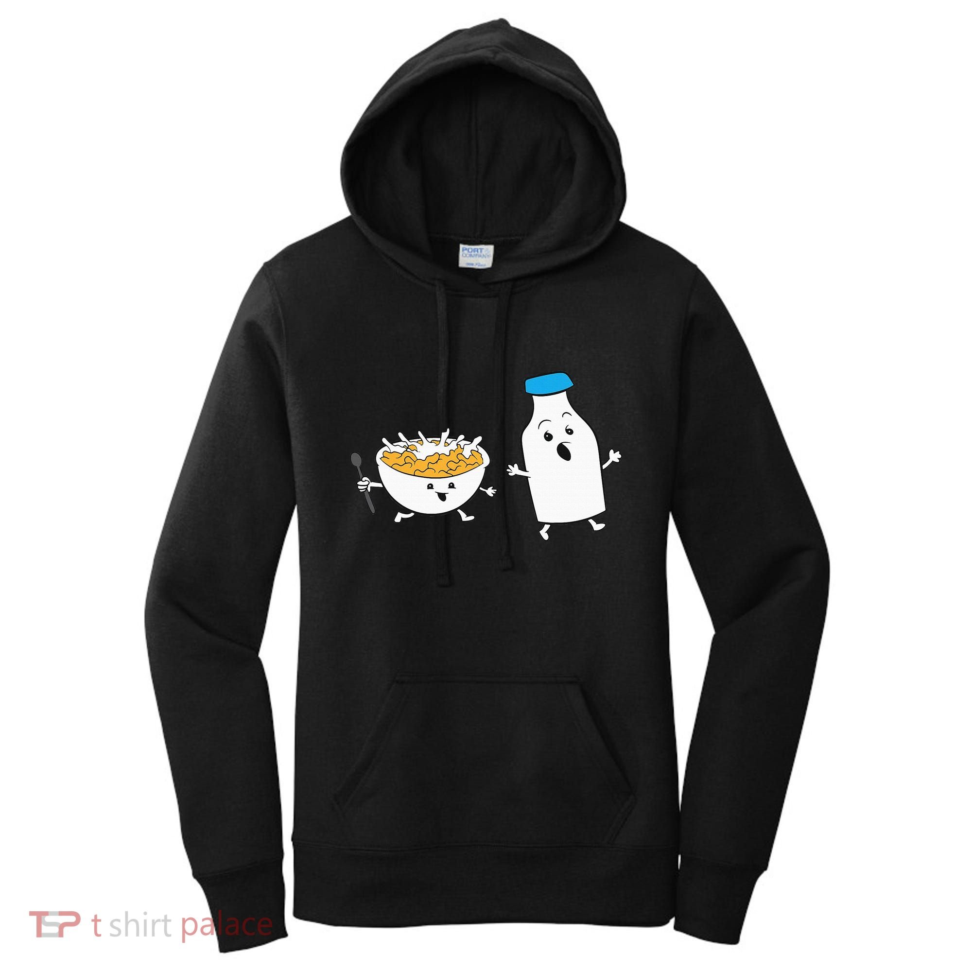 Cereal Chasing Milk Cornflakes Breakfast Cereal Women's Hoodie