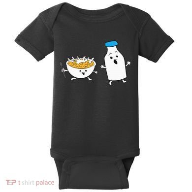 Cereal Chasing Milk Cornflakes Breakfast Cereal Baby Bodysuit