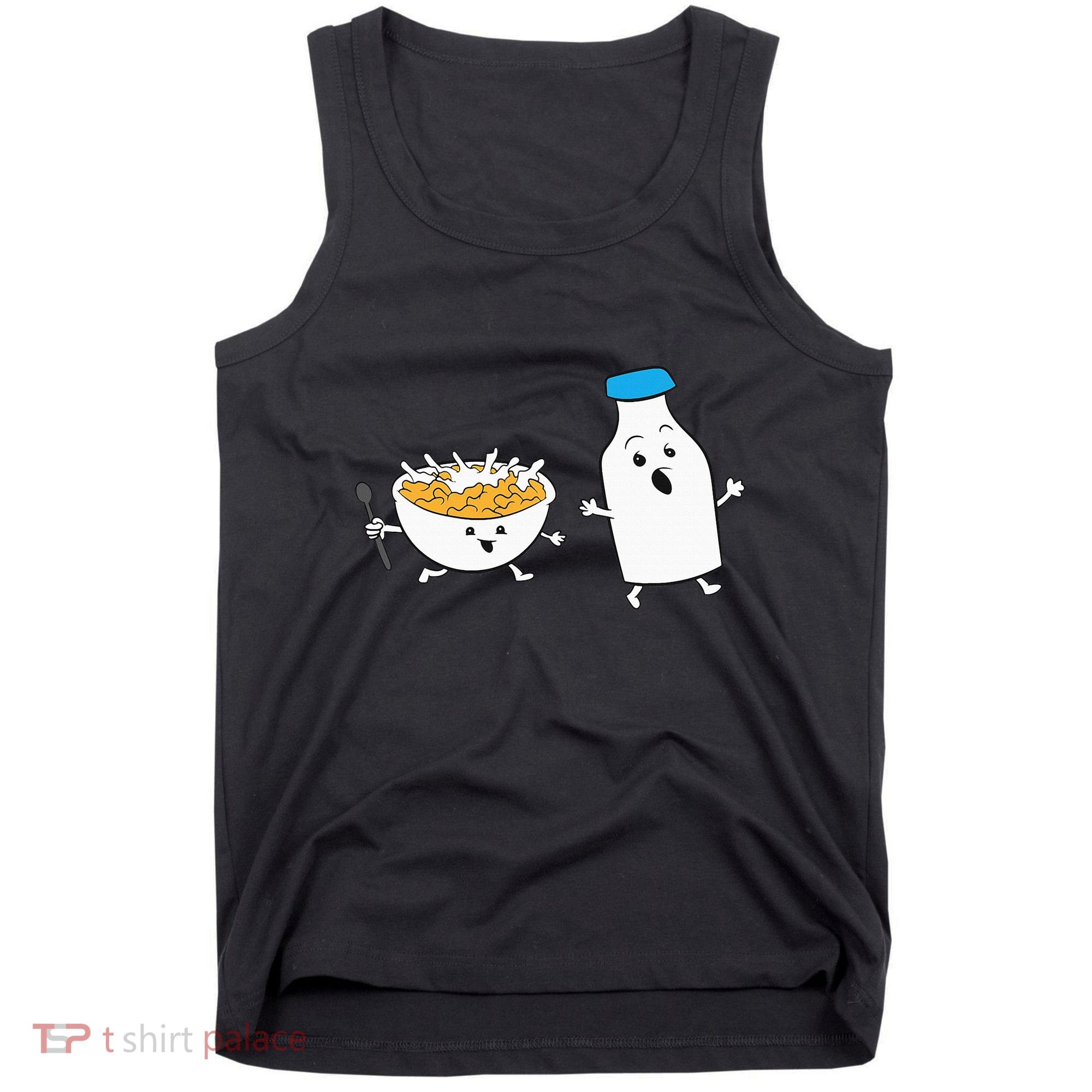 Cereal Chasing Milk Cornflakes Breakfast Cereal Tank Top