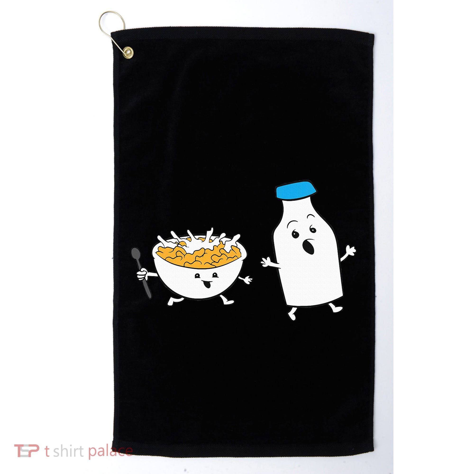 Cereal Chasing Milk Cornflakes Breakfast Cereal Golf Towel
