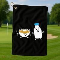 Cereal Chasing Milk Cornflakes Breakfast Cereal Golf Towel thumb 1