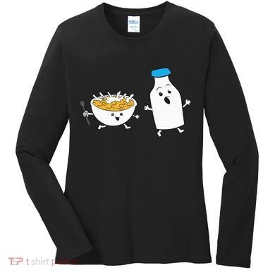 Cereal Chasing Milk Cornflakes Breakfast Cereal Women's Long Sleeve Shirt