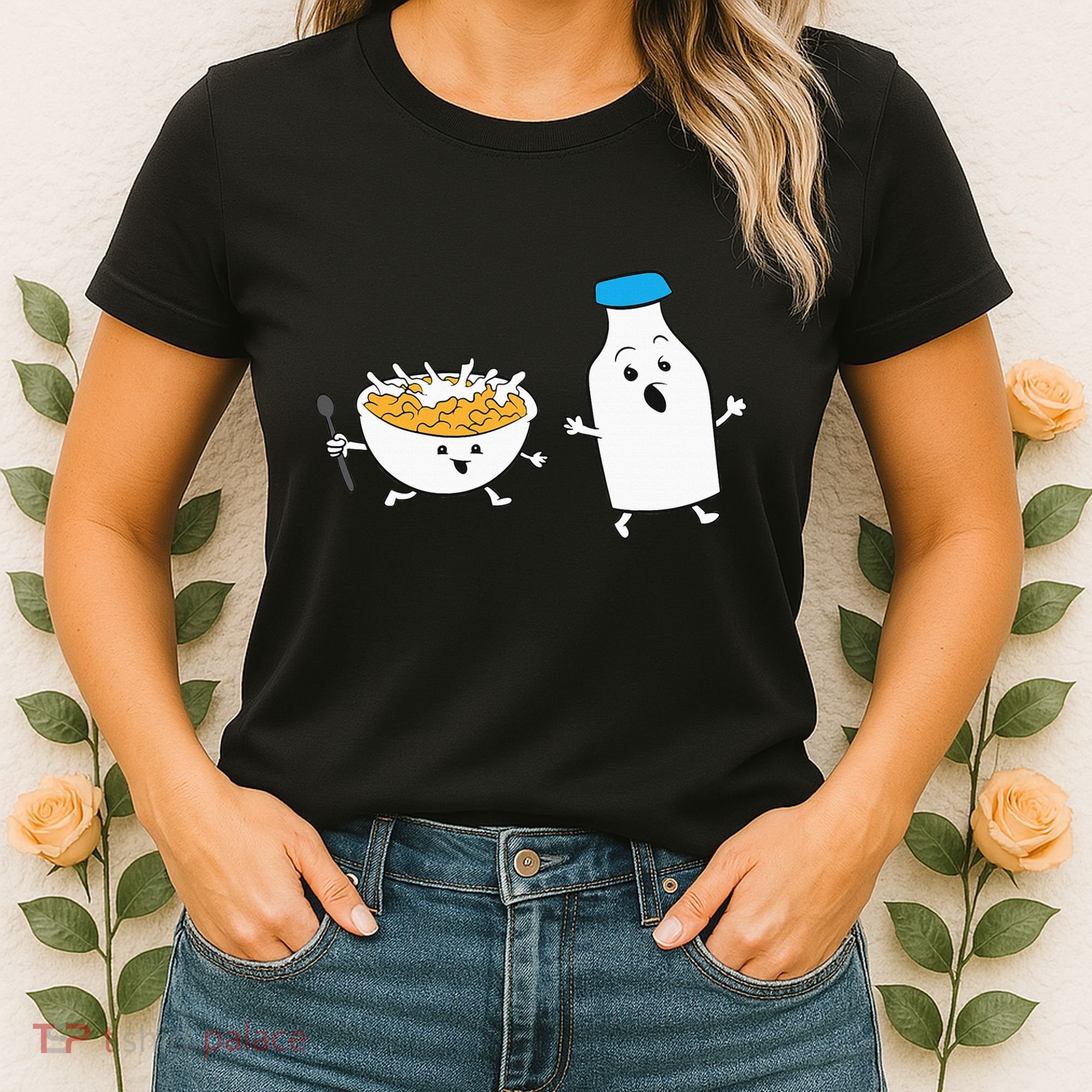 Cereal Chasing Milk Cornflakes Breakfast Cereal Women's T-Shirt