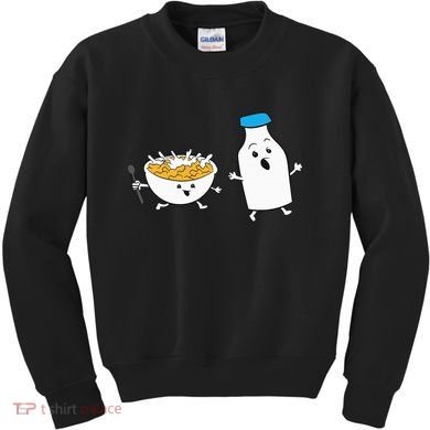 Cereal Chasing Milk Cornflakes Breakfast Cereal Kids Sweatshirt