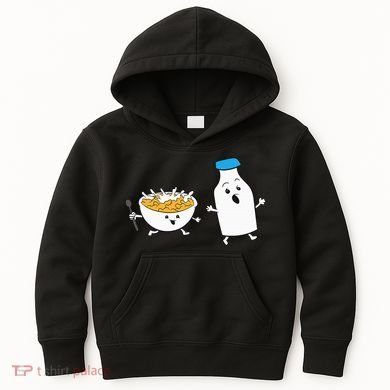 Cereal Chasing Milk Cornflakes Breakfast Cereal Kids Hoodie