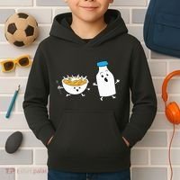 Cereal Chasing Milk Cornflakes Breakfast Cereal Kids Hoodie thumb 2