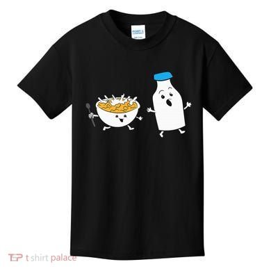 Cereal Chasing Milk Cornflakes Breakfast Cereal Kids T-Shirt