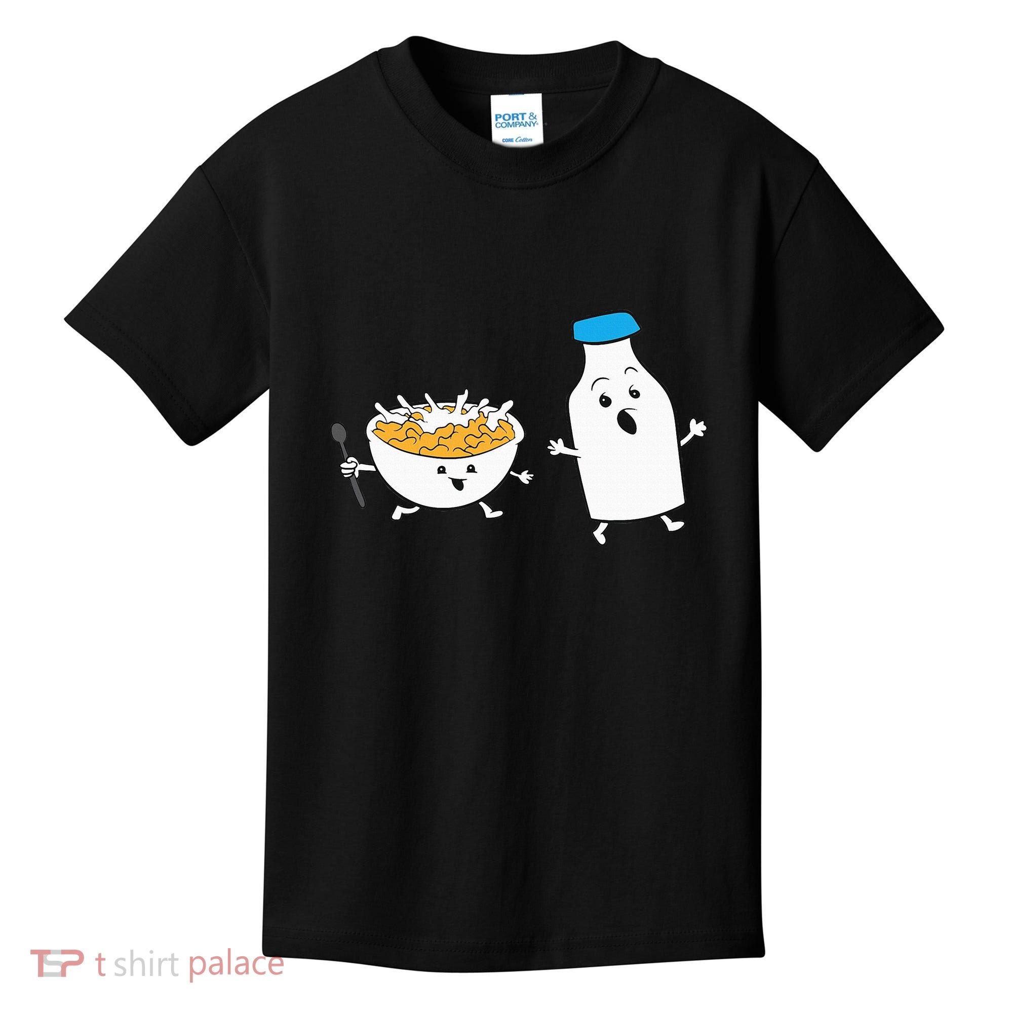 Cereal Chasing Milk Cornflakes Breakfast Cereal Kids T-Shirt