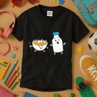 Cereal Chasing Milk Cornflakes Breakfast Cereal Kids T-Shirt thumb 3