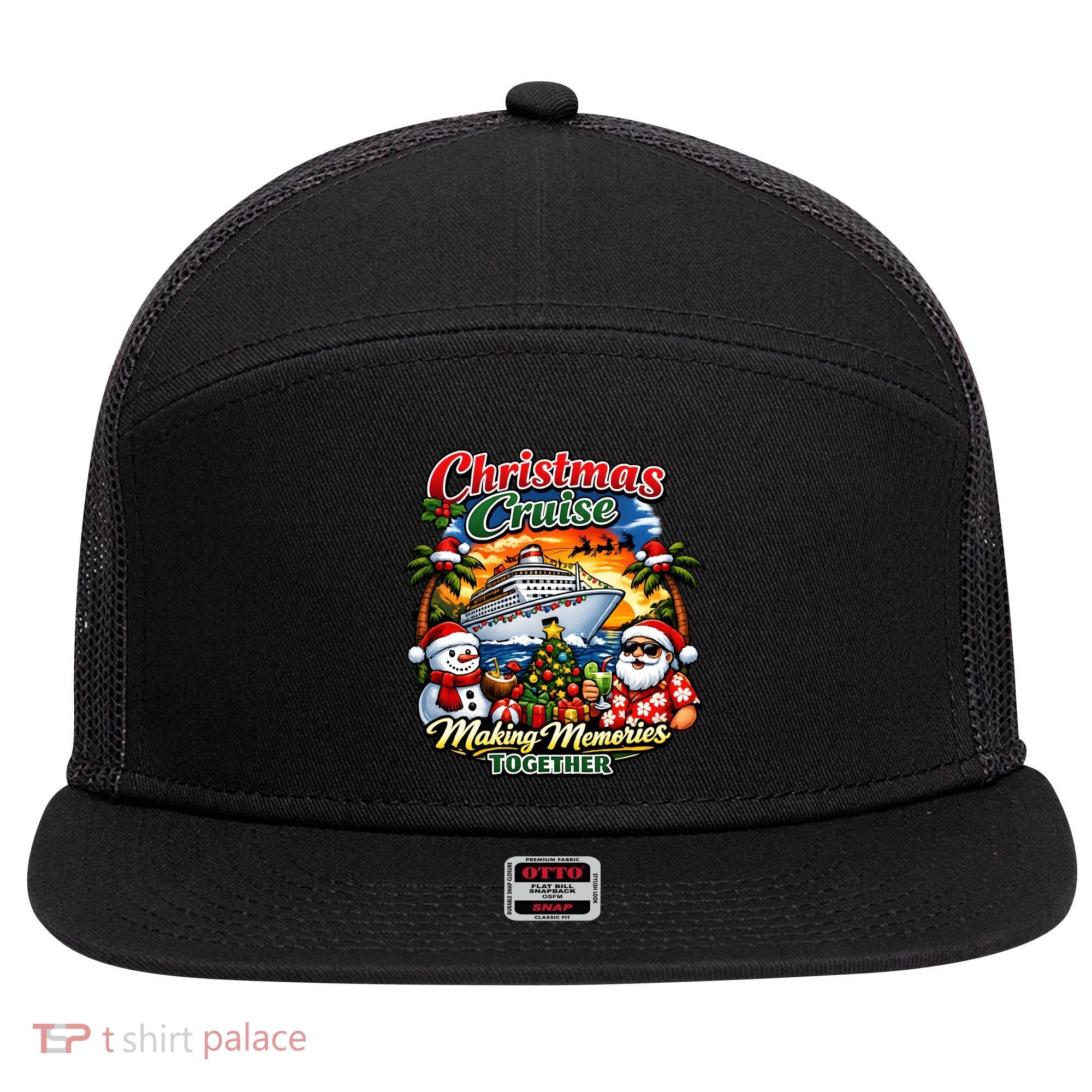 Christmas Cruise Making Memories Together 7 Panel Mesh Trucker Snapback Hat