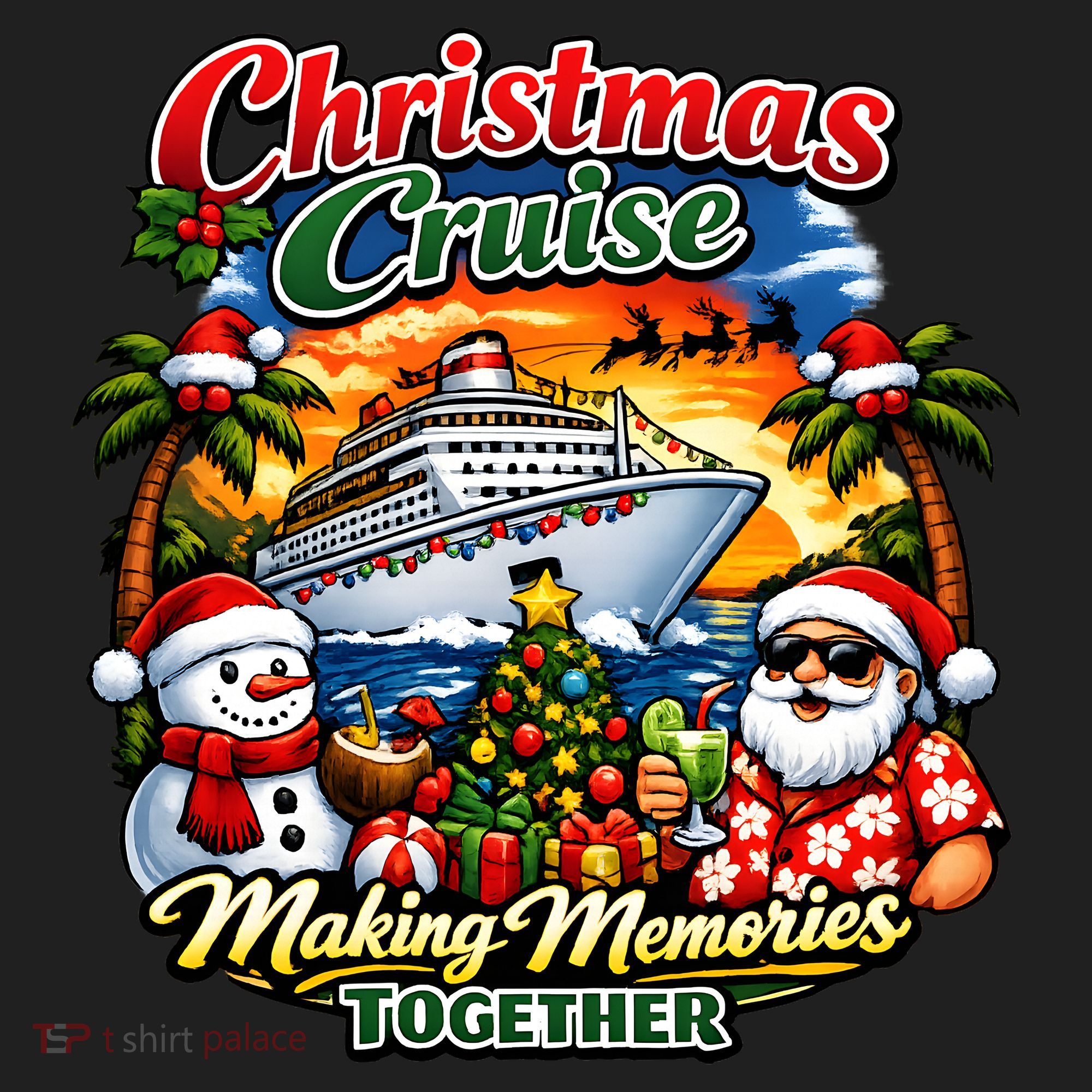Christmas Cruise Making Memories Together Comfort Colors Heavyweight Long Sleeve T-Shirt