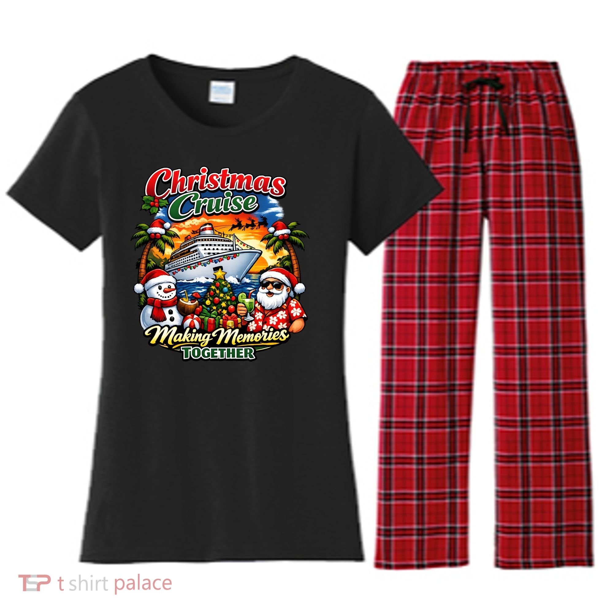 Christmas Cruise Making Memories Together Women's Flannel Pajama Set