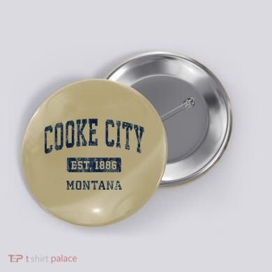 Cooke City Montana Mt Vintage Established Button