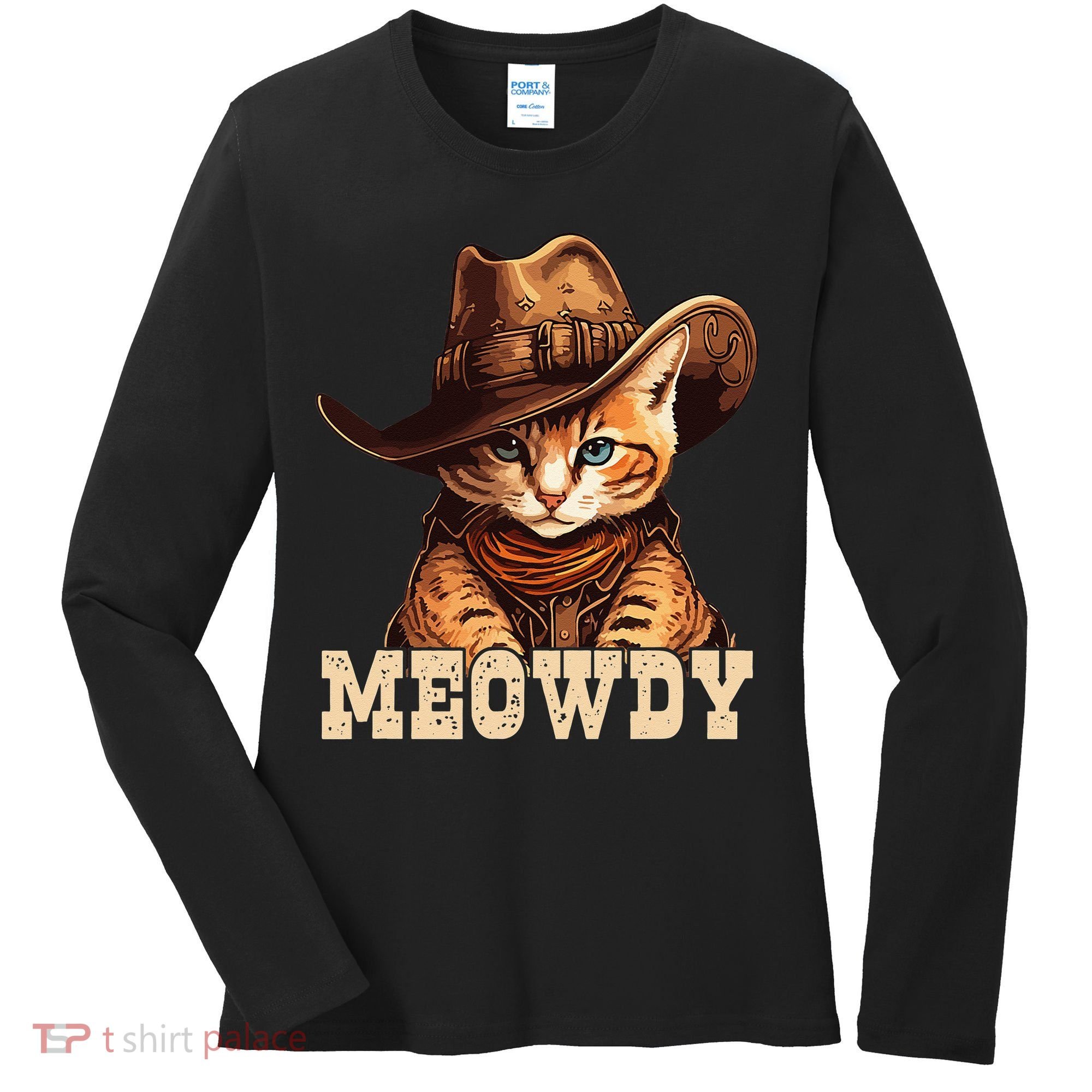 Cowboy Cat Meowdy Women's Long Sleeve Shirt