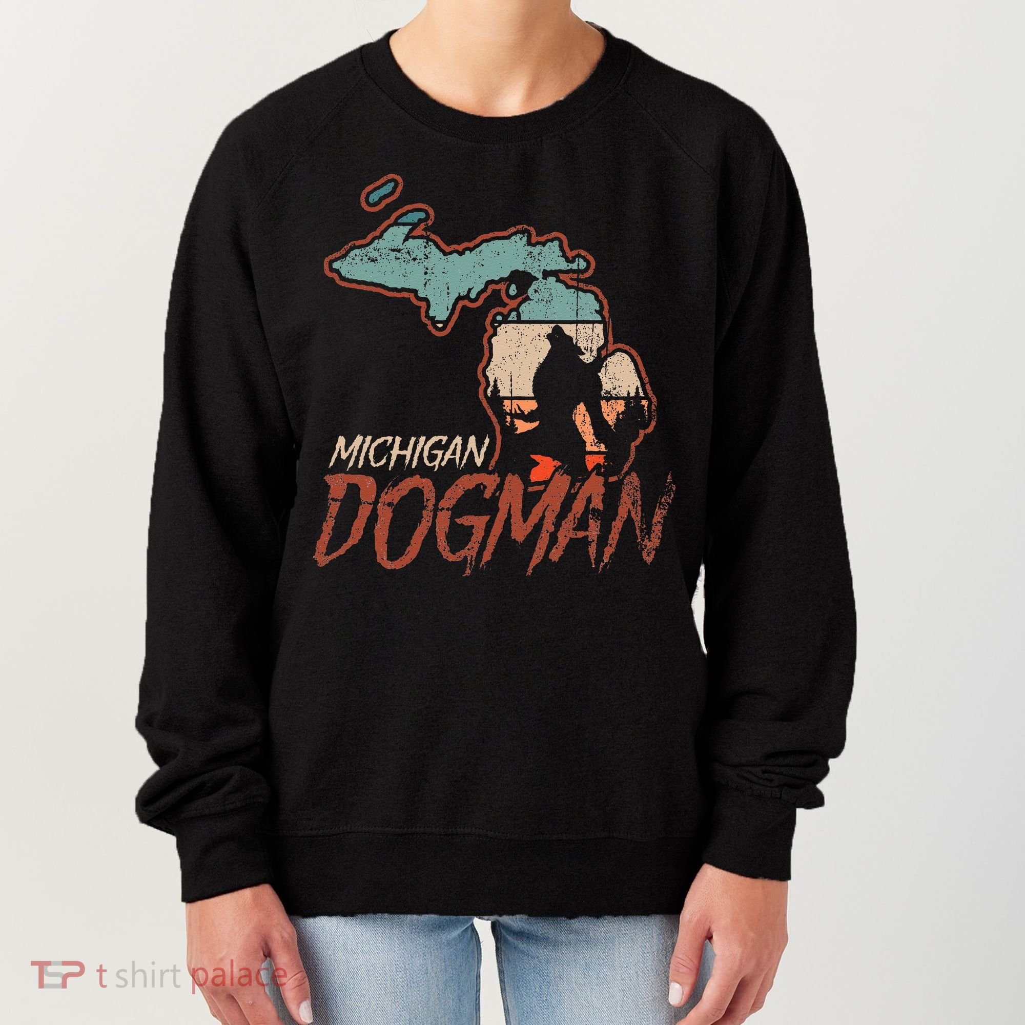 Cryptids Cryptozoology Monsters State of Michigan Dogman Women's Sweatshirt