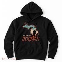 Cryptids Cryptozoology Monsters State of Michigan Dogman Hoodie thumb 0