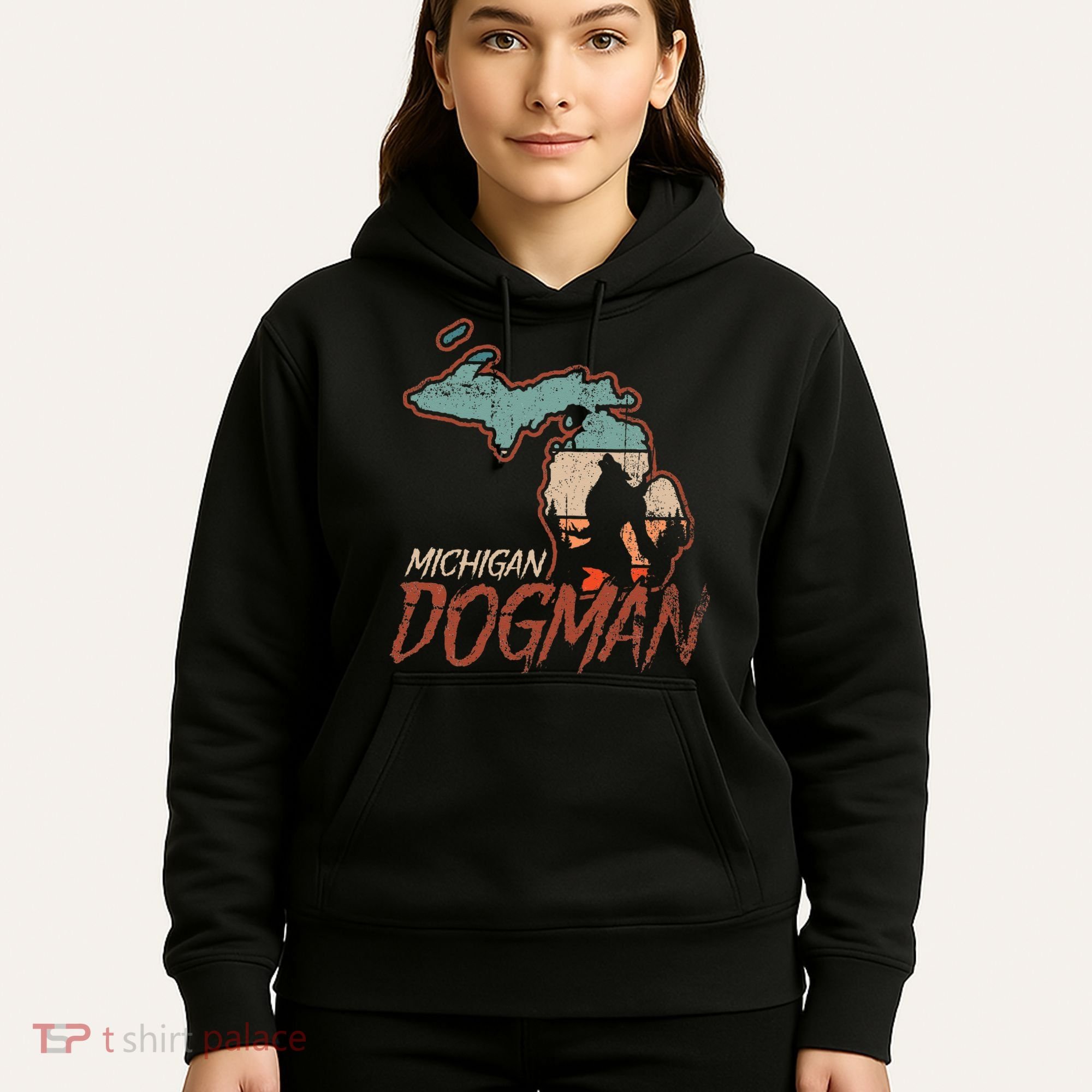 Cryptids Cryptozoology Monsters State of Michigan Dogman Hoodie