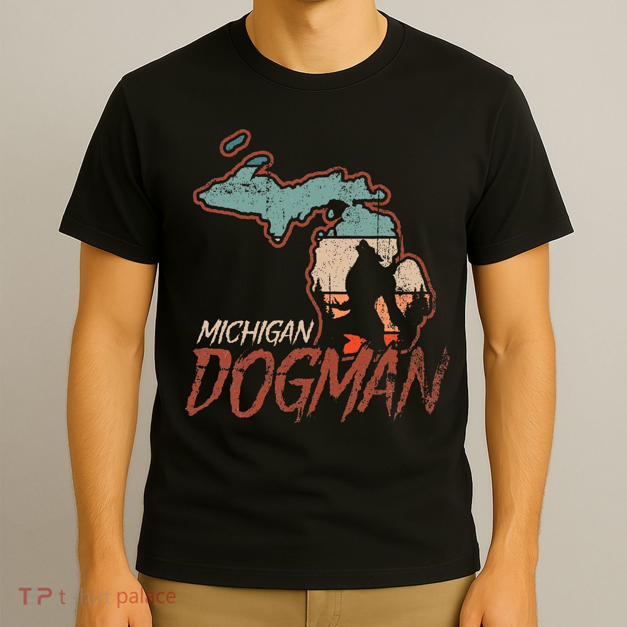 Cryptids Cryptozoology Monsters State of Michigan Dogman T-Shirt