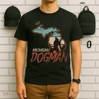 Cryptids Cryptozoology Monsters State of Michigan Dogman T-Shirt thumb 6