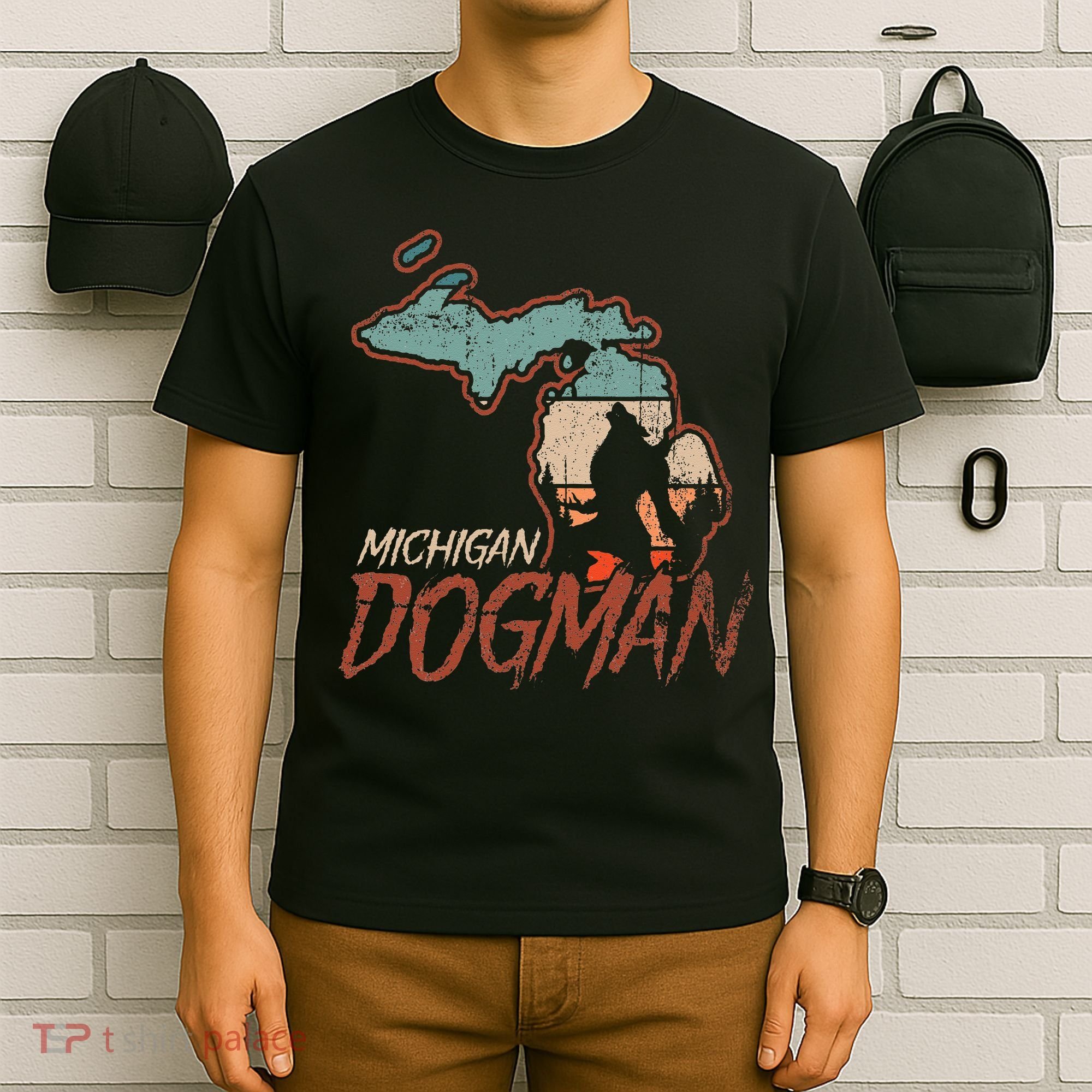 Cryptids Cryptozoology Monsters State of Michigan Dogman T-Shirt