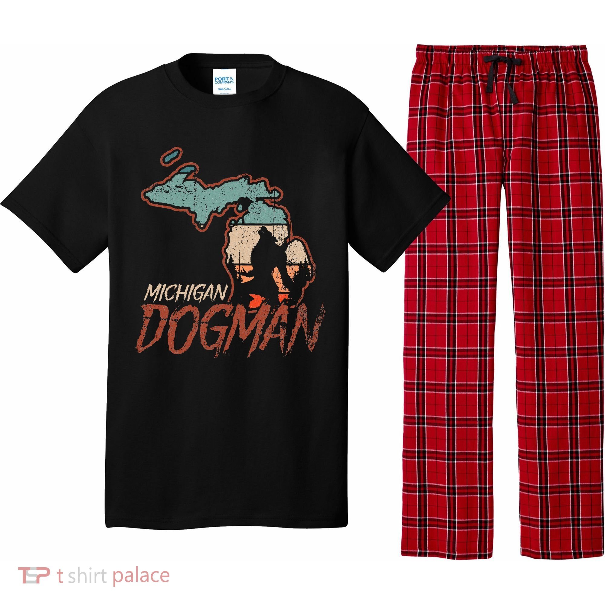 Cryptids Cryptozoology Monsters State of Michigan Dogman Pajama Set