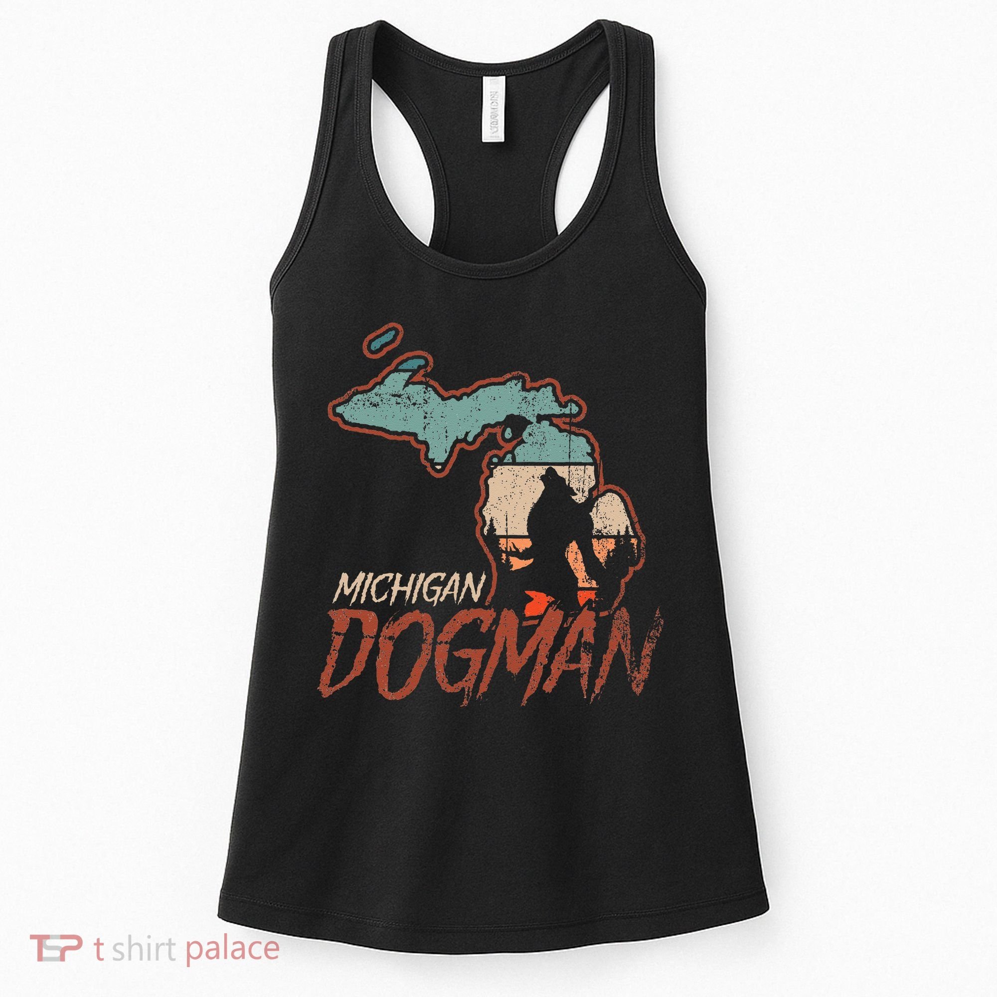 Cryptids Cryptozoology Monsters State of Michigan Dogman Women's Tank Top