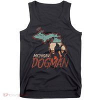 Cryptids Cryptozoology Monsters State of Michigan Dogman Tank Top thumb 0