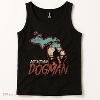 Cryptids Cryptozoology Monsters State of Michigan Dogman Tank Top thumb 2