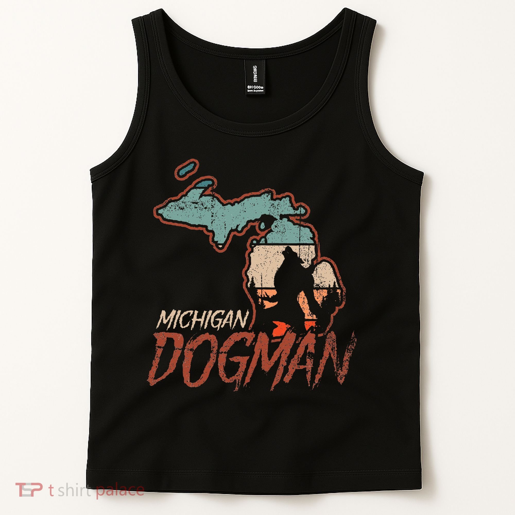 Cryptids Cryptozoology Monsters State of Michigan Dogman Tank Top