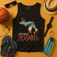 Cryptids Cryptozoology Monsters State of Michigan Dogman Tank Top thumb 4