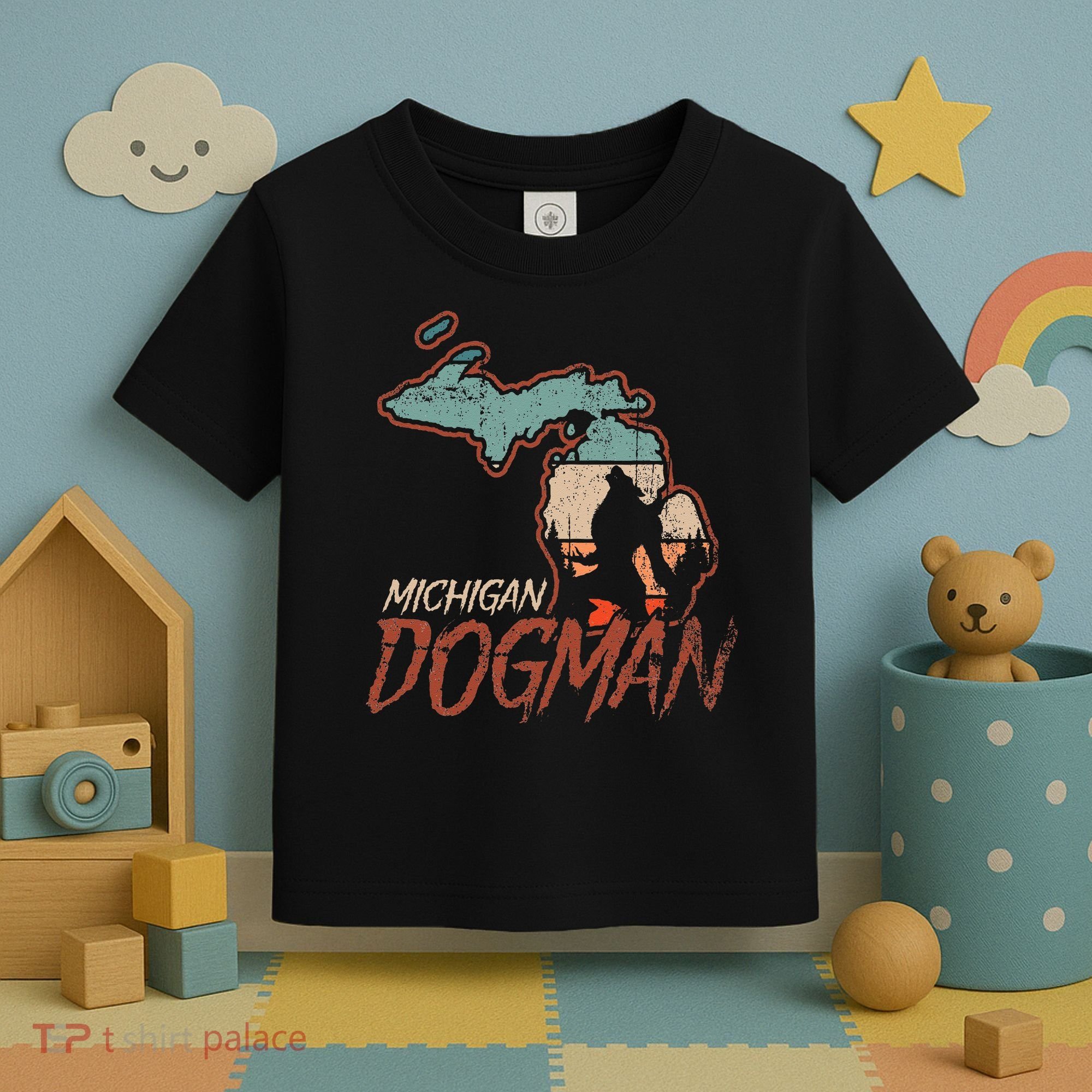 Cryptids Cryptozoology Monsters State of Michigan Dogman Toddler T-Shirt