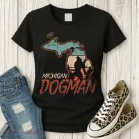 Cryptids Cryptozoology Monsters State of Michigan Dogman Women's T-Shirt thumb 3
