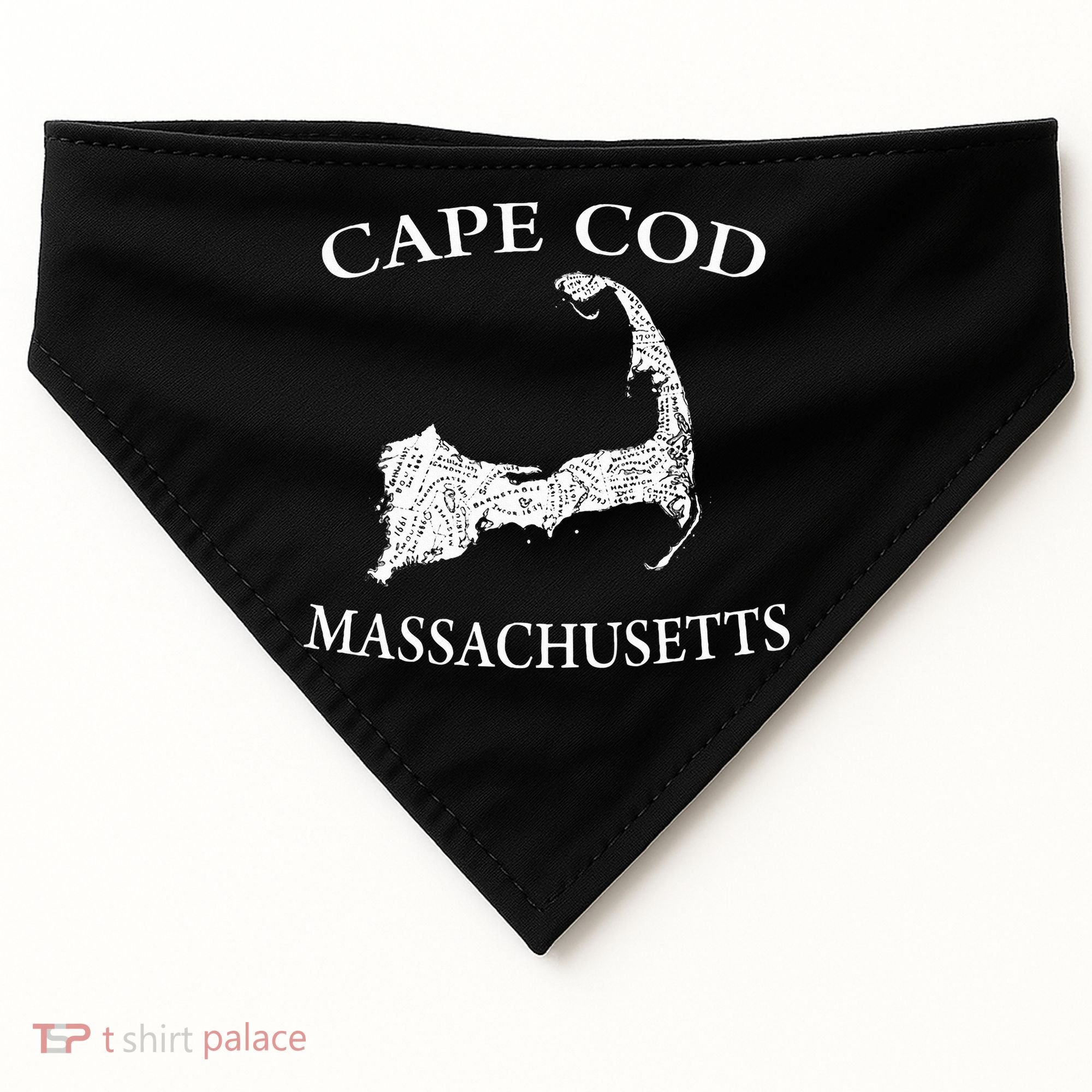 Cape Cod Map USA-Made Doggie Bandana
