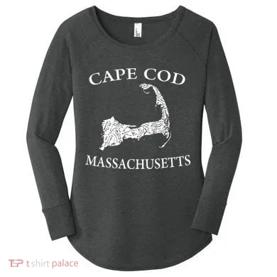 Cape Cod Map Women's Perfect Tri Tunic Long Sleeve Shirt