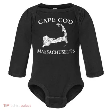 Cape Cod Map Baby Long Sleeve Bodysuit