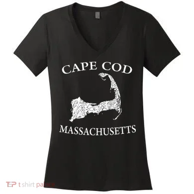 Cape Cod Map Women's V-Neck T-Shirt