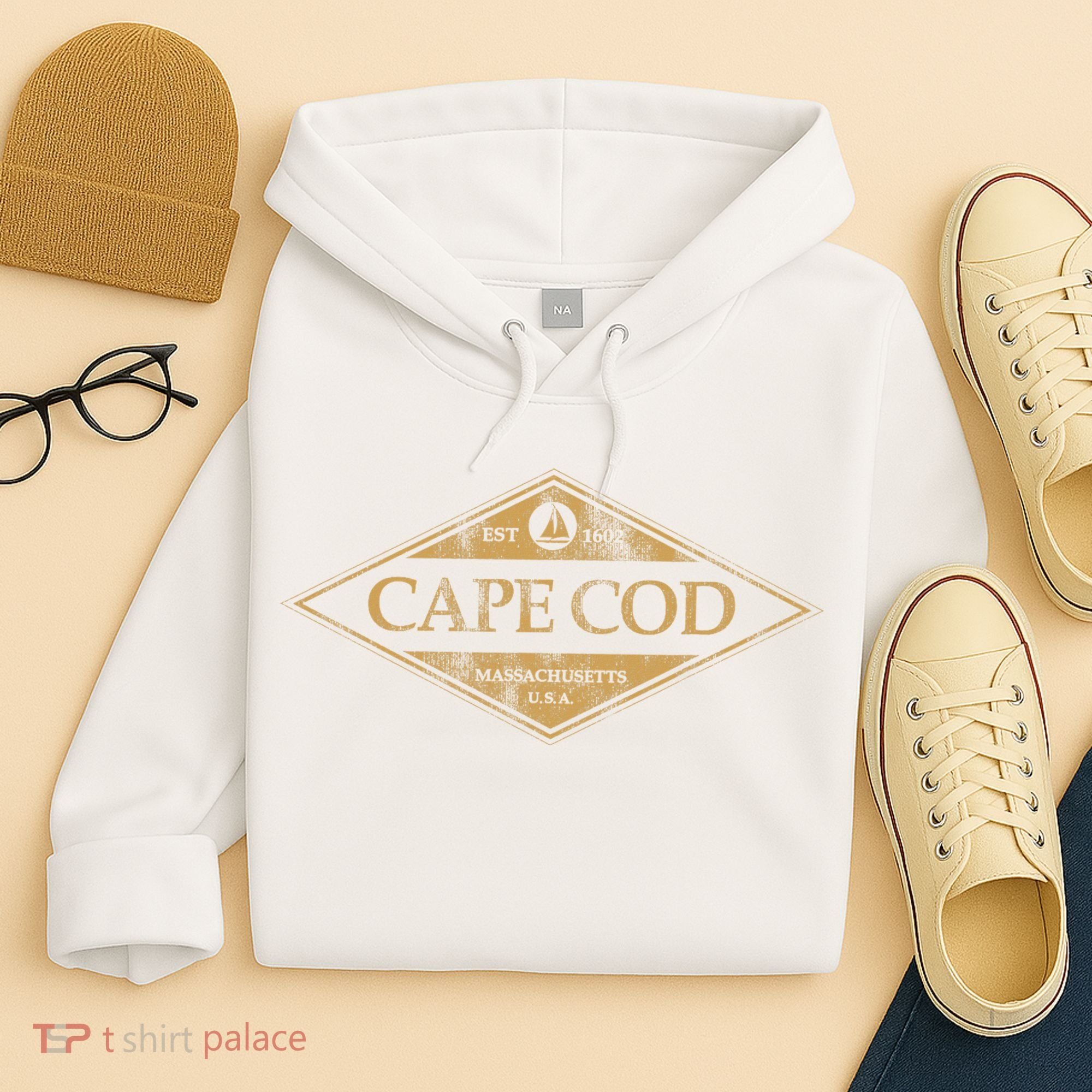 Cape Cod Massachusetts Retro Preppy Throwback Hoodie