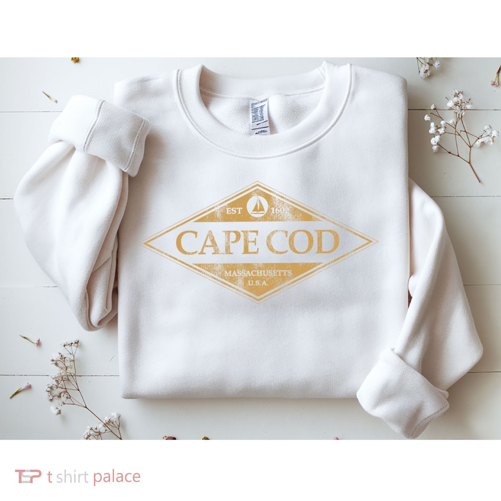 Cape Cod Massachusetts Retro Preppy Throwback Sweatshirt