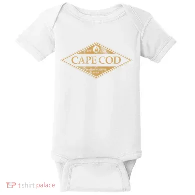 Cape Cod Massachusetts Retro Preppy Throwback Baby Bodysuit