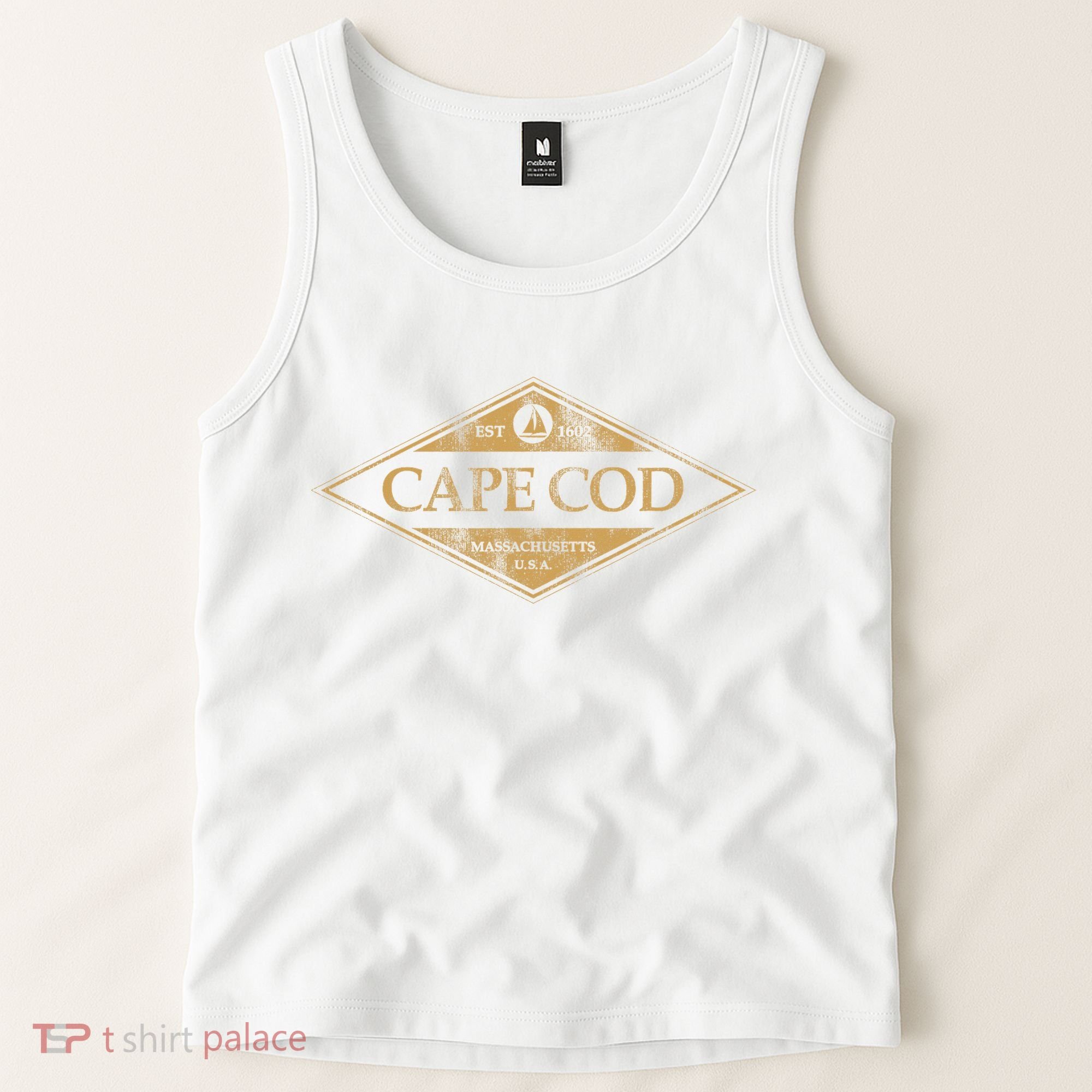 Cape Cod Massachusetts Retro Preppy Throwback Tank Top