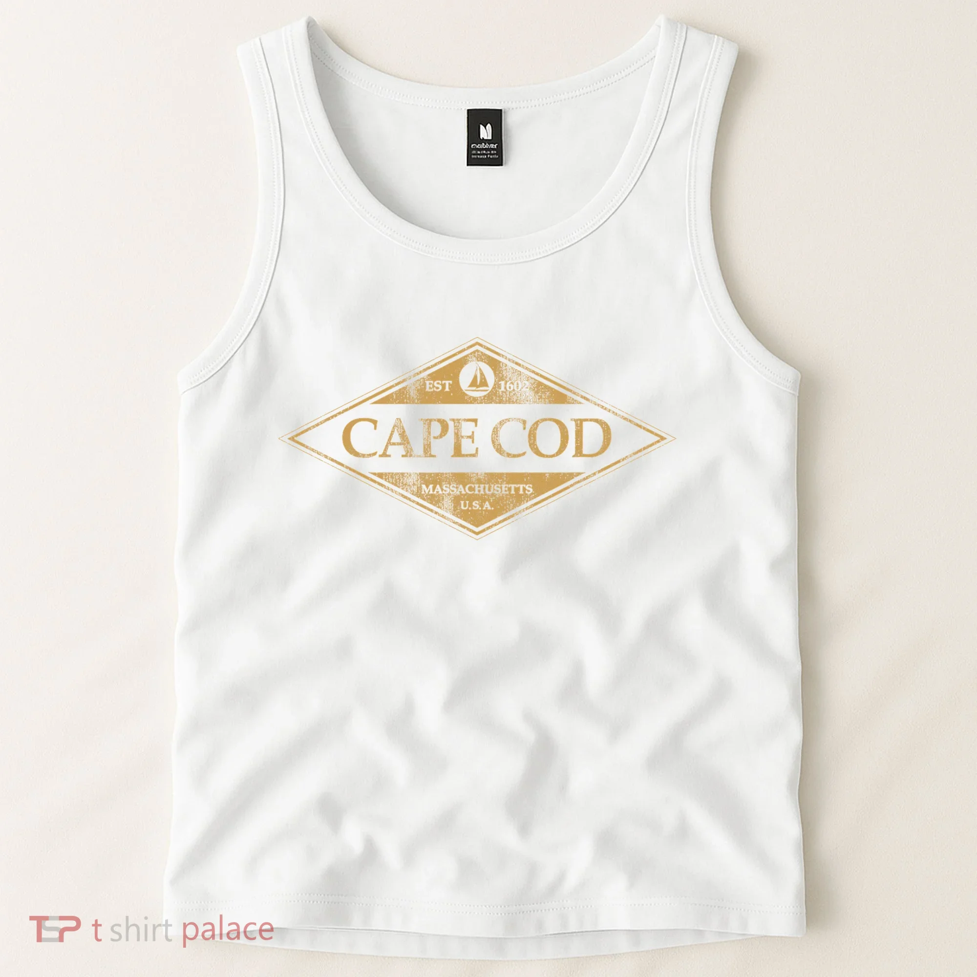 Cape Cod Massachusetts Retro Preppy Throwback Tank Top